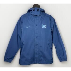 RARE PROMO Nike LG Team NC Tar Heel Jacket Detach Hood Blue Zip Snap Coat OOAC